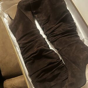 Brown Suede Knee Boots